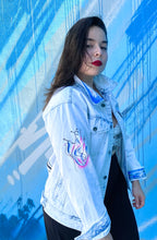 Load image into Gallery viewer, Rose Compass Custom  Trucker Jacket, Wearable Art
