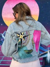 Load image into Gallery viewer, Oversized Jacket Indigo Wearable Denim Art Size S-M
